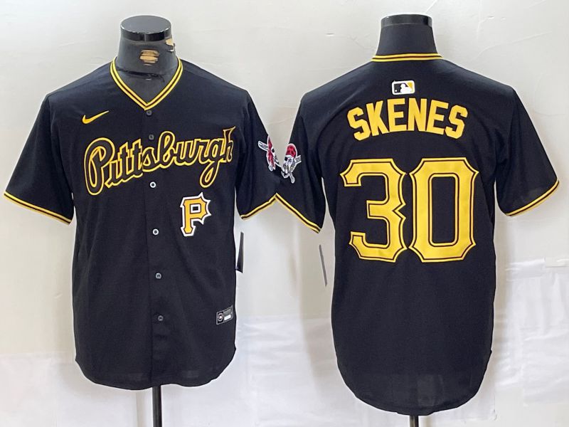 Men Pittsburgh Pirates #30 Skenes Black Game 2024 Nike MLB Jersey style 2->pittsburgh pirates->MLB Jersey